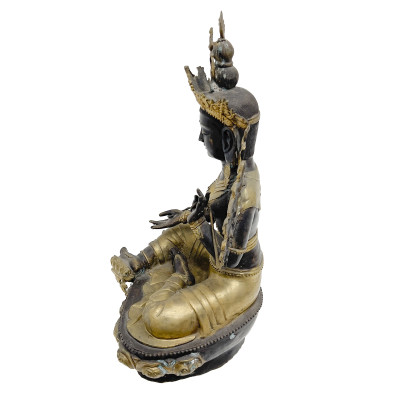 Parcel-Gilt Bronze Cast Seated Tara