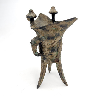 Image for Lot An Archaistic Chinese Patinated Bronze Ritual Wine Vessel, Jue