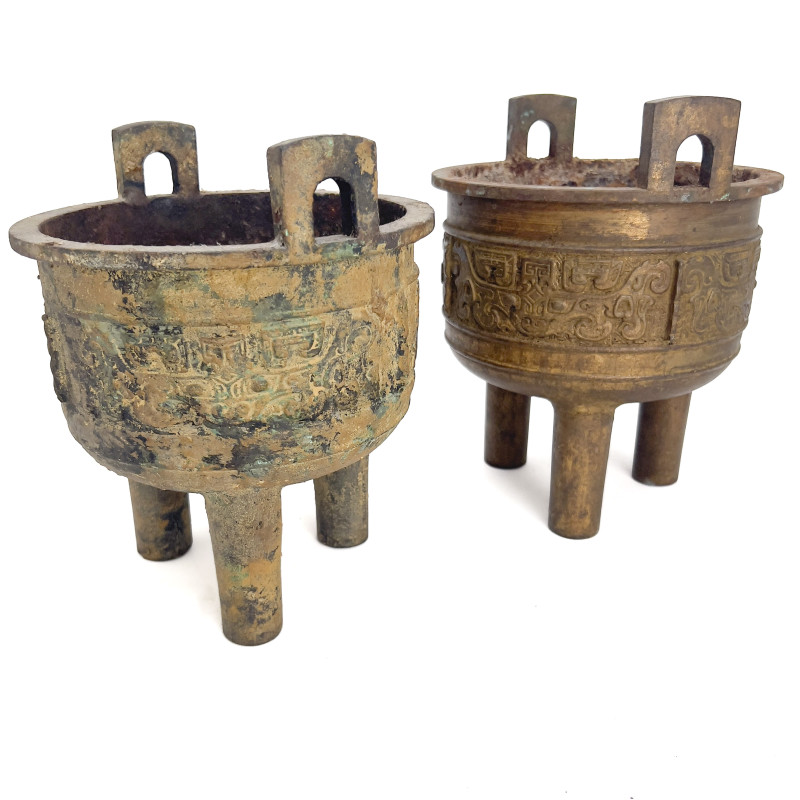 Group of Four Archaic Style Asian Bronze Vessels