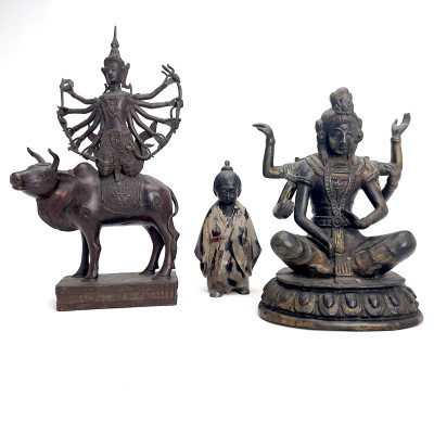 Image for Lot Three Asian Bronze and Metalwork Deities