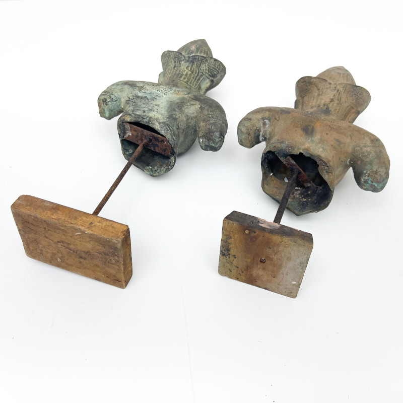 Two Khmer-Style Bronze Torso Fragments