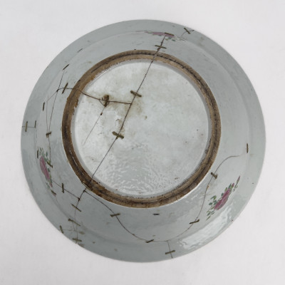 A Chinese Export Famille Rose Medallion Porcelain Punch Bowl