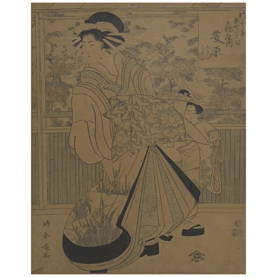 Image for Lot Katsukawa Shuncho - Ukiyo-e Portrait of a Courtesan