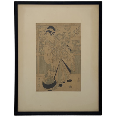 Katsukawa Shuncho - Ukiyo-e Portrait of a Courtesan