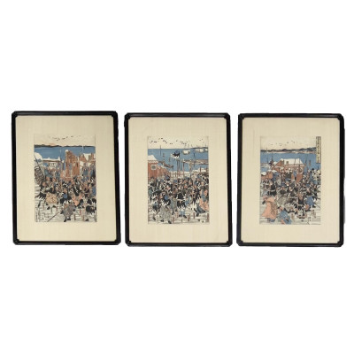 Image for Lot Utagawa Kuniyoshi - Chushingura: The 47 Ronin Reitre to Takanawa
