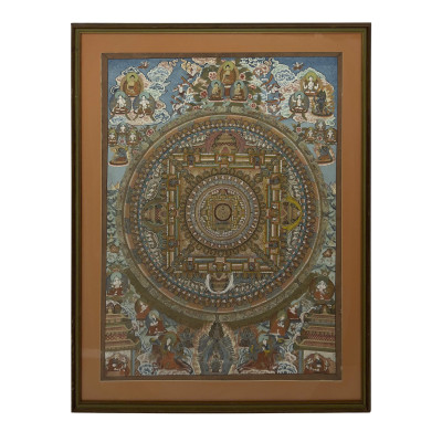 Image for Lot A Tibetan Thangka Mandala Painted Fabric