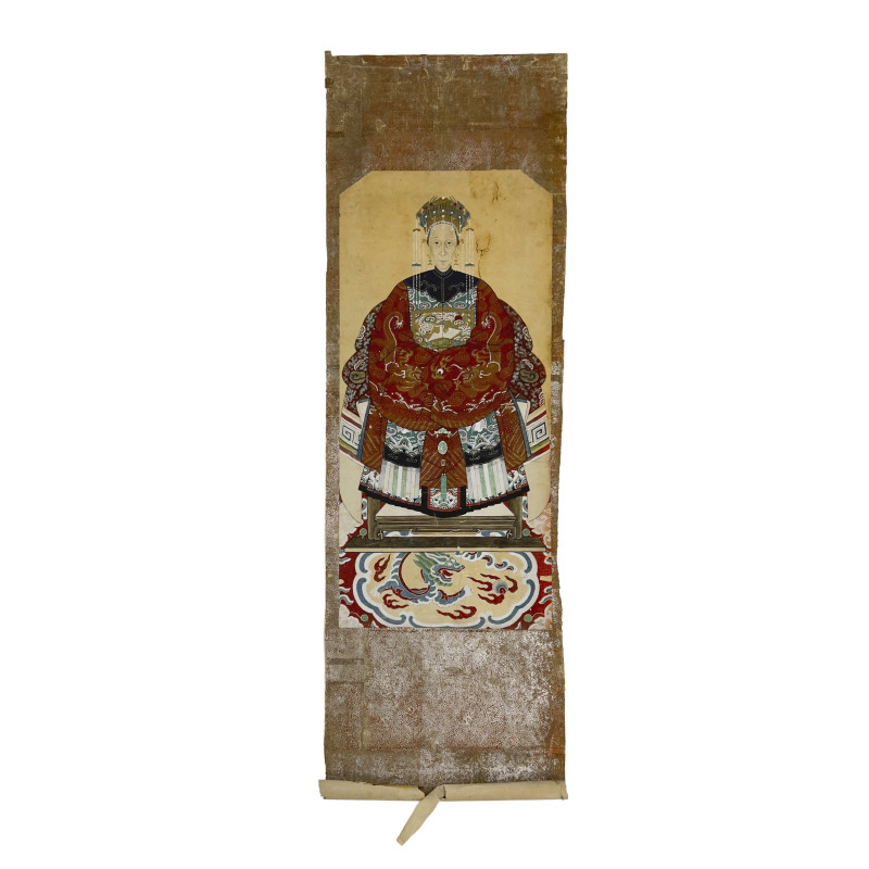 A Chinese Ancestor Portrait Hanging Scroll