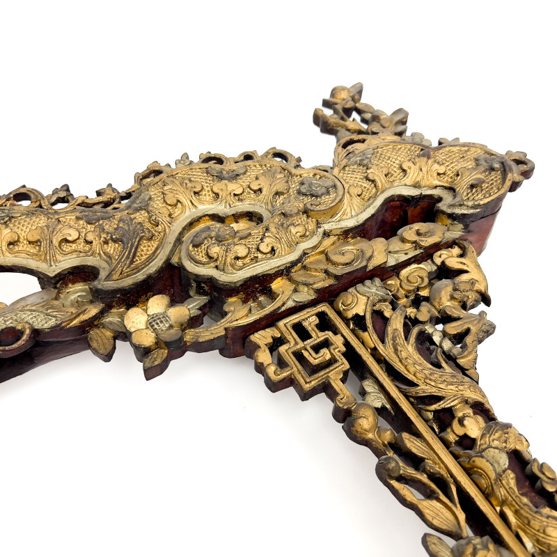Chinese Carved and Gilded Wood Architectural Frame