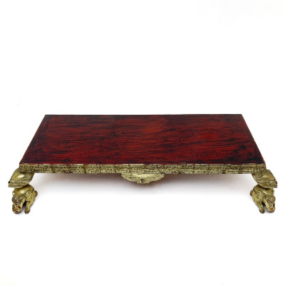 Image for Lot An Anglo-Indian Style Parcel-Gilt and Hardwood Low Table