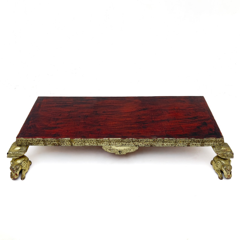 An Anglo-Indian Style Parcel-Gilt and Hardwood Low Table