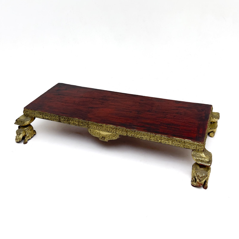 An Anglo-Indian Style Parcel-Gilt and Hardwood Low Table
