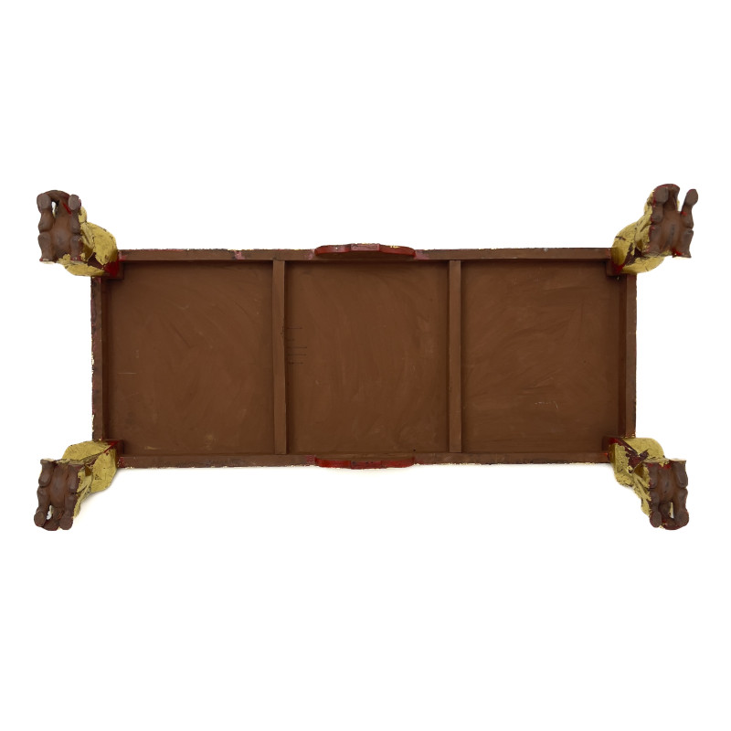 An Anglo-Indian Style Parcel-Gilt and Hardwood Low Table
