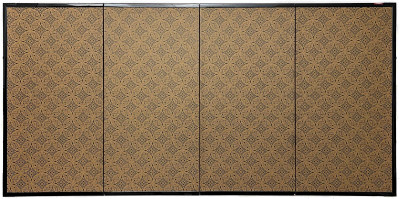 Japanese Painted Four-Panel Folding Screen (Byobu)