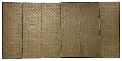 Japanese Painted Six-Panel Folding Screen (Scholars Byōbu)