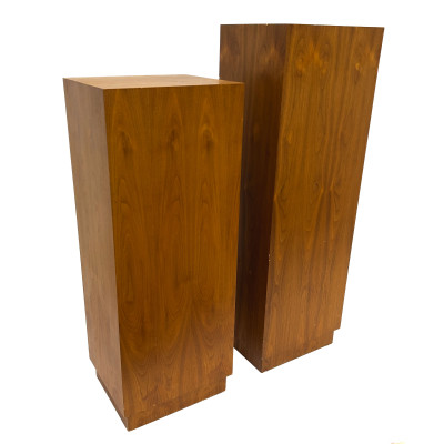 Image for Lot A Pair of Hollow-Core Solid Walnut Plinth Pedestals