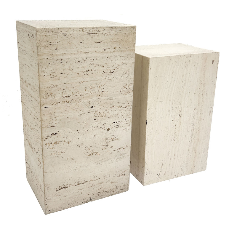 Pair of Travertine Pedestals