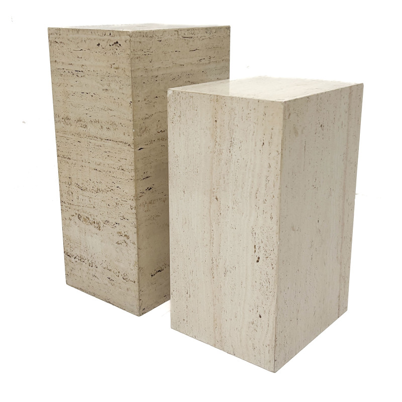 Pair of Travertine Pedestals