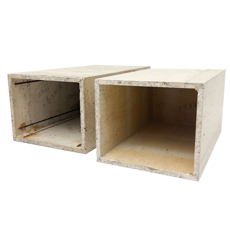 Pair of Travertine Pedestals
