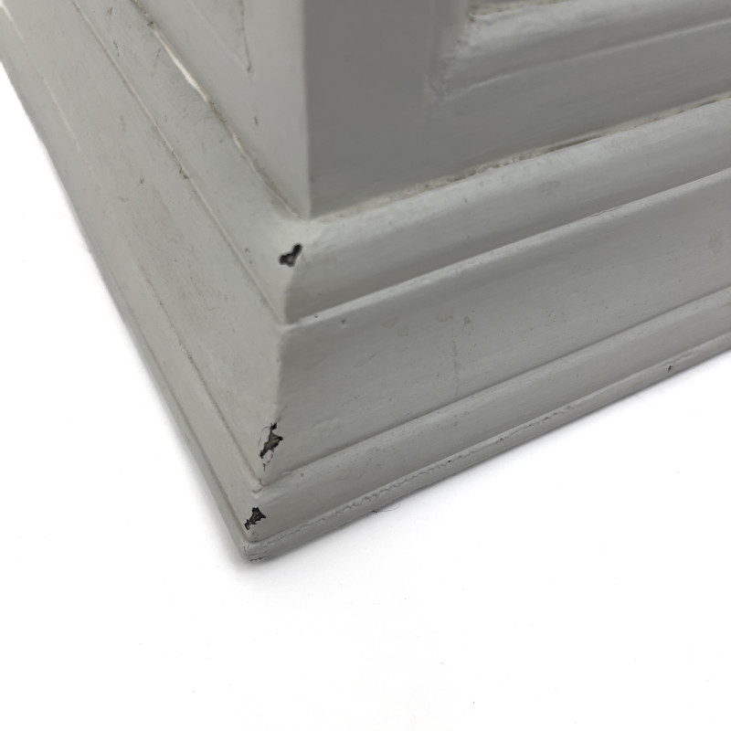 Two Painted Wood and Plexiglass Display Pedestals