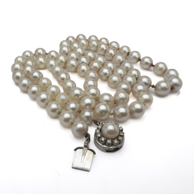 A Cultured Pearl and Diamond Three-Piece Jewelry Selection