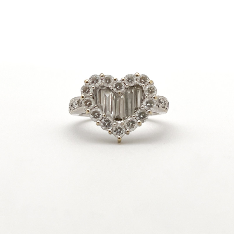 Gregg Ruth - White Gold Diamond Heart Beats Ring