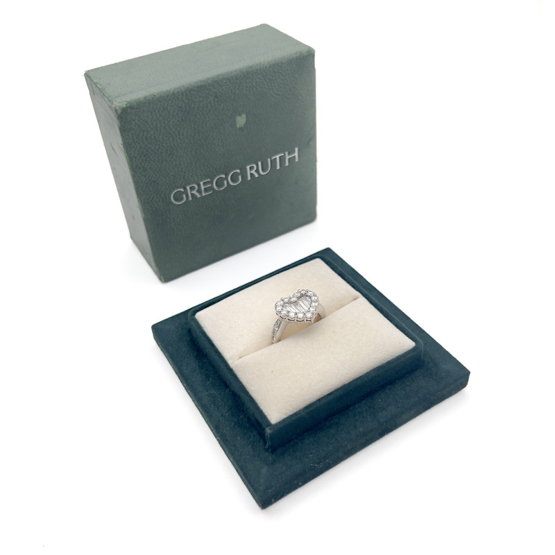 Gregg Ruth - White Gold Diamond Heart Beats Ring