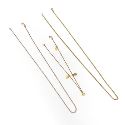 Image for Lot Three Gold Necklaces