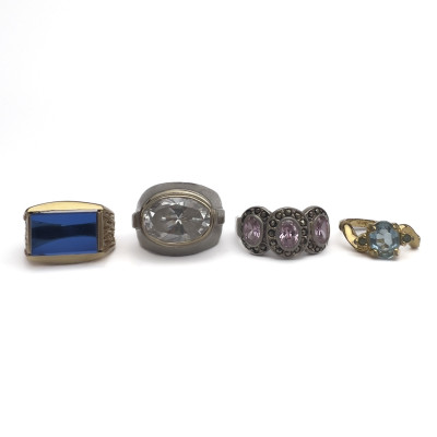 Image for Lot Four Gem Set Rings, Gold and Silver