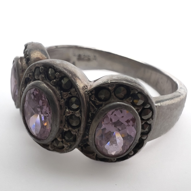 Four Gem Set Rings, Gold and Silver