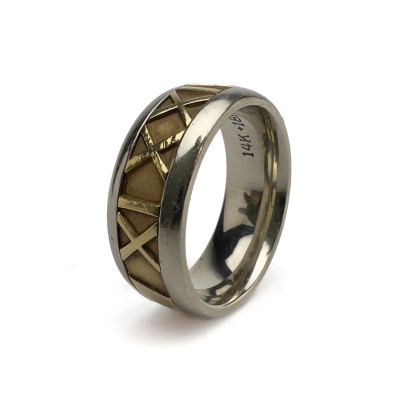 Image for Lot John Christian Designers - Two Tone Numero Gold RIng