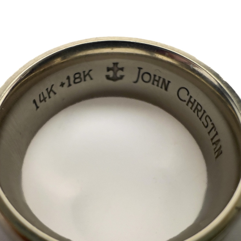 John Christian Designers - Two Tone Numero Gold RIng
