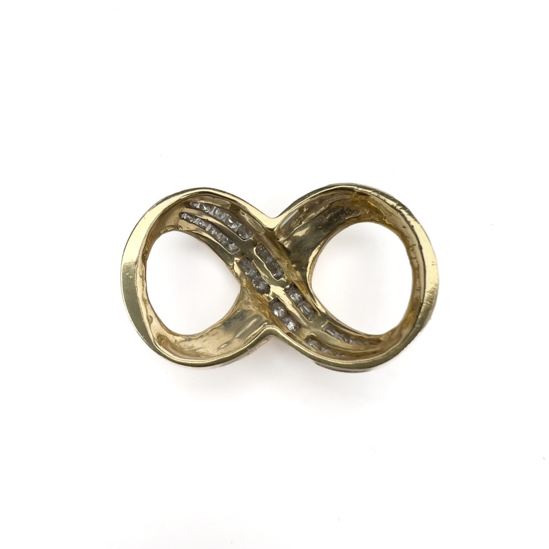 Pave Diamond, Yellow Gold Infinity Scarf Clip