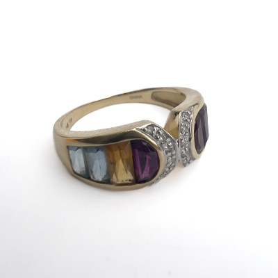 Two 14k Yellow Gold and Gemstone Rings