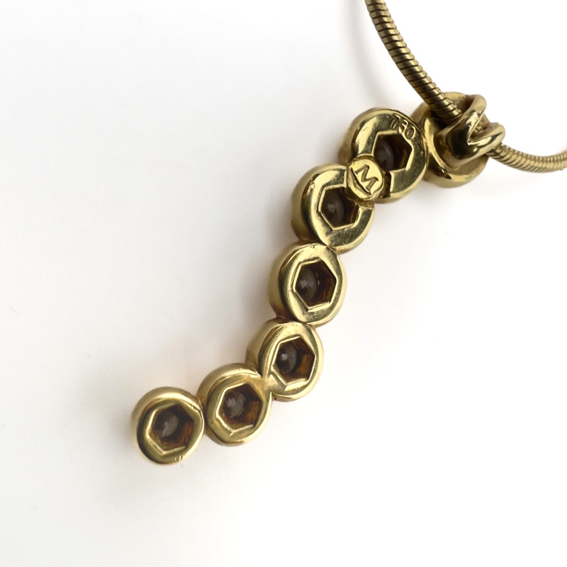 Movado - 18k Yellow Gold and Diamond Slide Pendant Necklace
