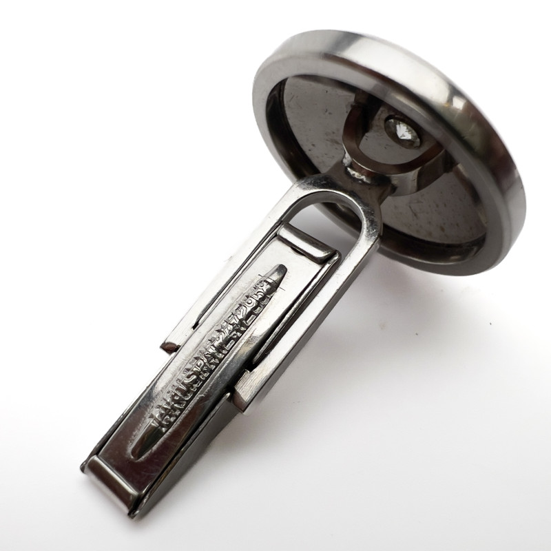 A pair of 14k white gold and diamond cufflinks
