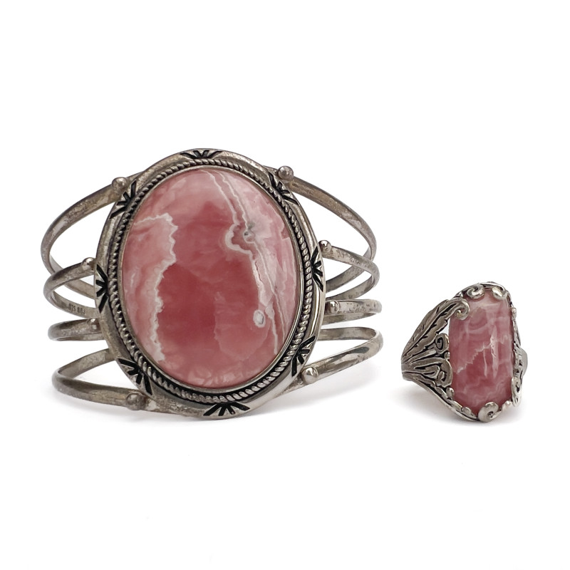 Four-Piece Group of Sterling Silver and Gilt Sterling Jewelry