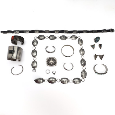 Image for Lot A Southwestern Sterling Silver Jewelry Group, Marcella James, Kirk, and Other Makers