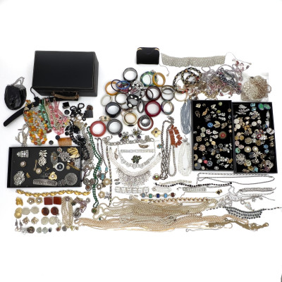 Image for Lot A large group lot of designer costume jewelry and travel case