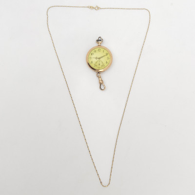 Image for Lot Longines - Gold Edwardian Pendant Necklace Watch