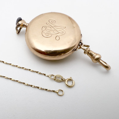 Longines - Gold Edwardian Pendant Necklace Watch