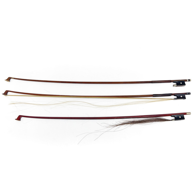 Three Violin Bows, One Stamped F.N. Voirin