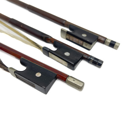 Three Violin Bows, One Stamped F.N. Voirin