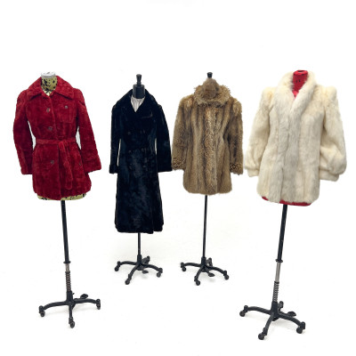 Image for Lot Collection of Four Vintage Petite Fur Coats, Various Makers