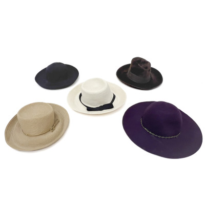 Image for Lot Group of Five Assorted Fashion Hats, Various Makers