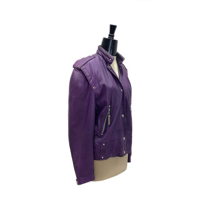 Claude Montana - Purple Leather Bomber Jacket