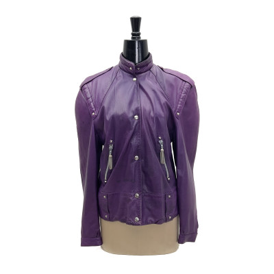 Image for Lot Claude Montana - Purple Leather Bomber Jacket
