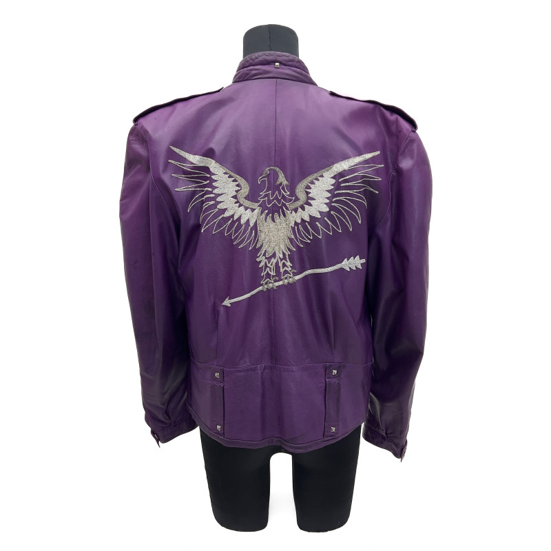 Claude Montana - Purple Leather Bomber Jacket