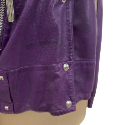 Claude Montana - Purple Leather Bomber Jacket