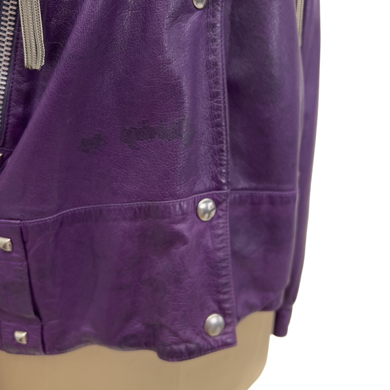 Claude Montana - Purple Leather Bomber Jacket