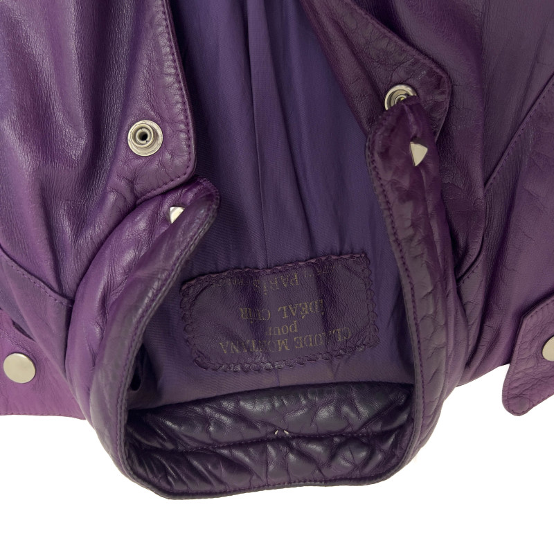 Claude Montana - Purple Leather Bomber Jacket